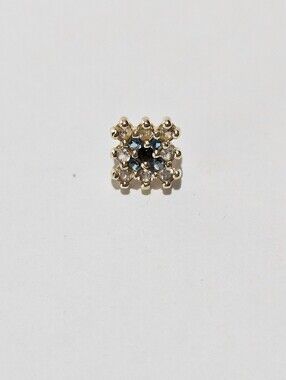 Quetzali 'Ethereal' 13 Stone Solid Gold Piercing - White Sapphire & Blue Topaz